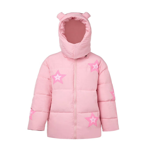 BlackBerry - Pink Bear Hood Y2K Puffer Jacket jacket BlackBerry