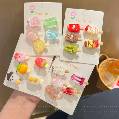 Ice Cream Cartoon Hair Clips hair clip none