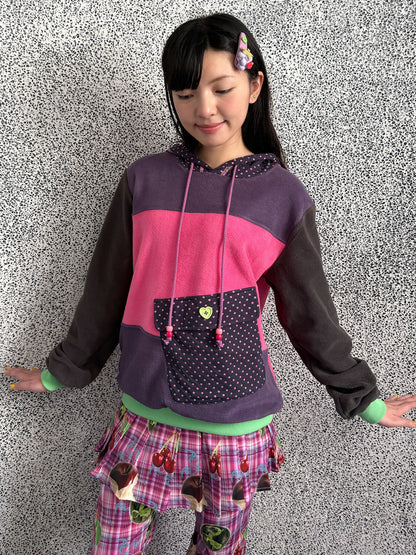 FRUITS - Kawaii Colorblock Fleece Hoodie hoodie Fruits