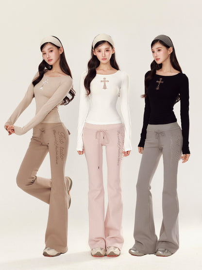 YZZI HE - White Cross Cutout Embroidered Top shirt YZZI HE