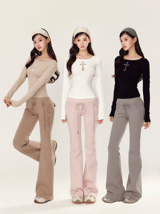 YZZI HE - White Cross Cutout Embroidered Top shirt YZZI HE