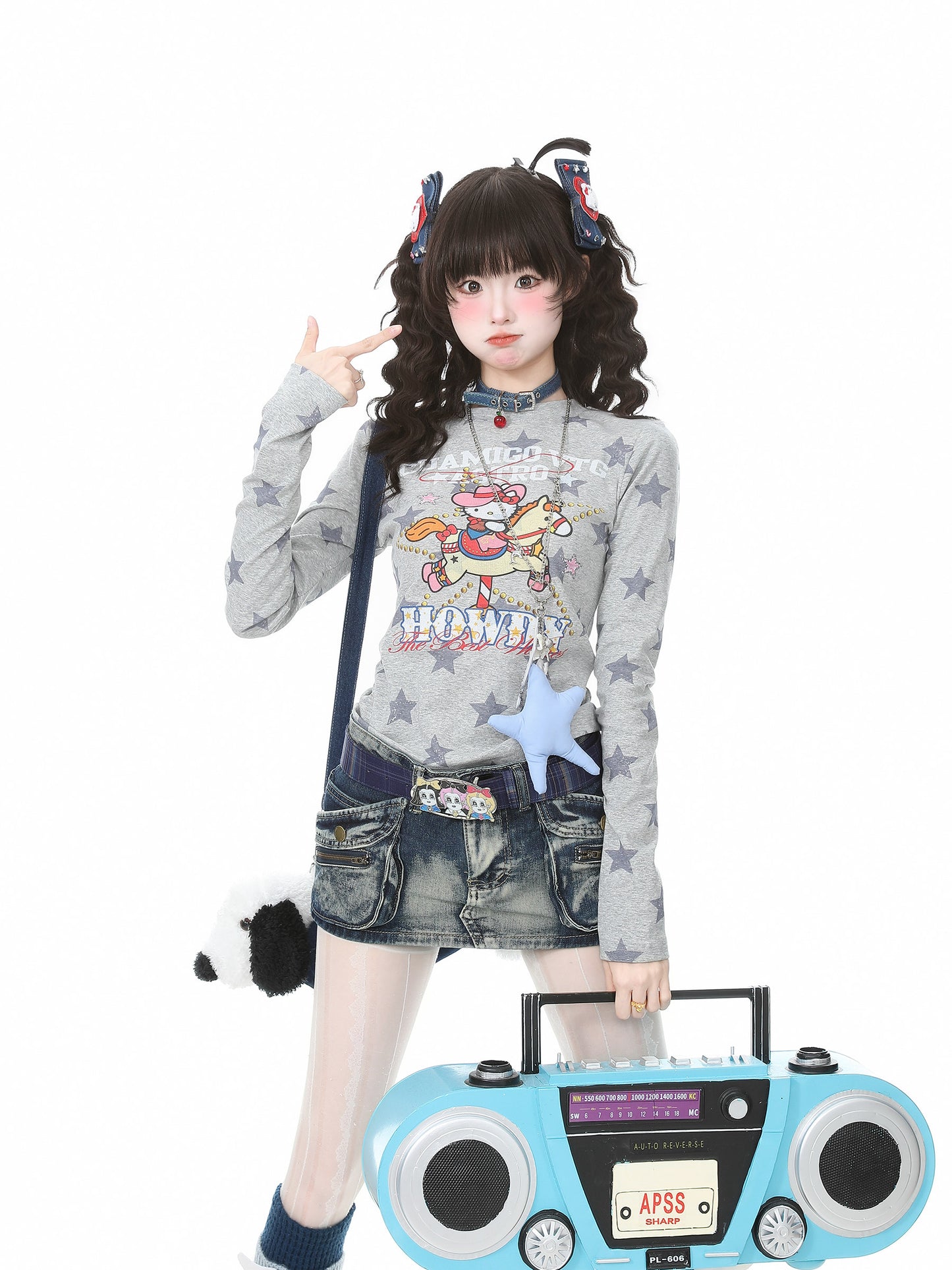 Languid Park - Star Crop Long Sleeve Tee shirt Languid Park