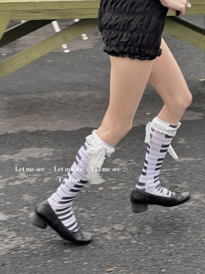LET ME SEE - Polka Note Lace Socks socks let me see