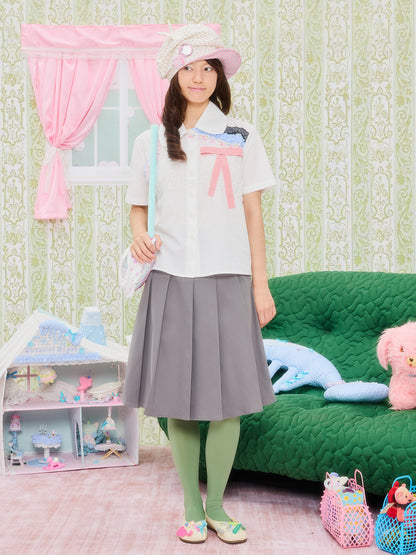UnsocialNight - Ruffle Trim Pleated Mini Skirt skirt UnsocialNight