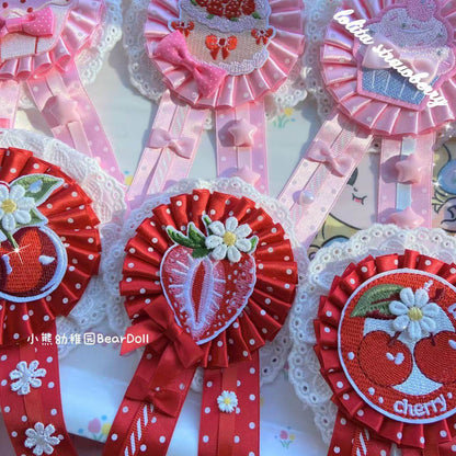 Bear Doll - Kawaii Strawberry Cherry Pin hair clip Bear Doll