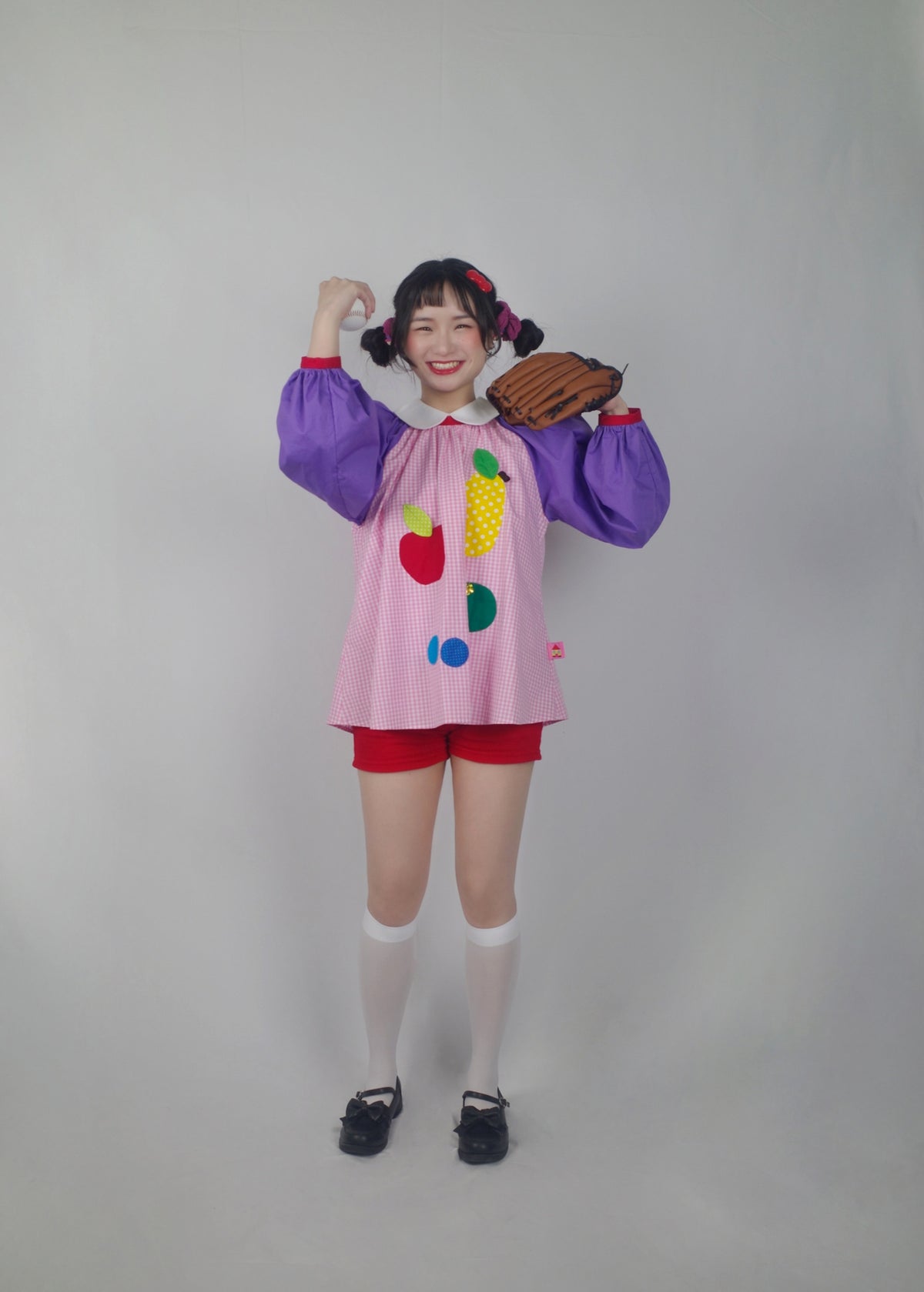 GOODBABY - Colorful Fruit Patchwork Purple Pullover Top overskirt goodbaby