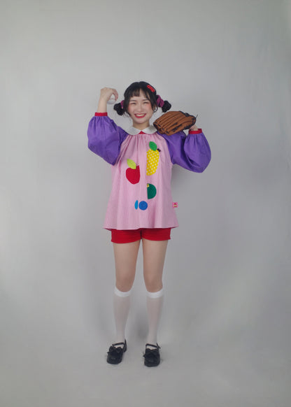 GOODBABY - Colorful Fruit Patchwork Purple Pullover Top overskirt goodbaby