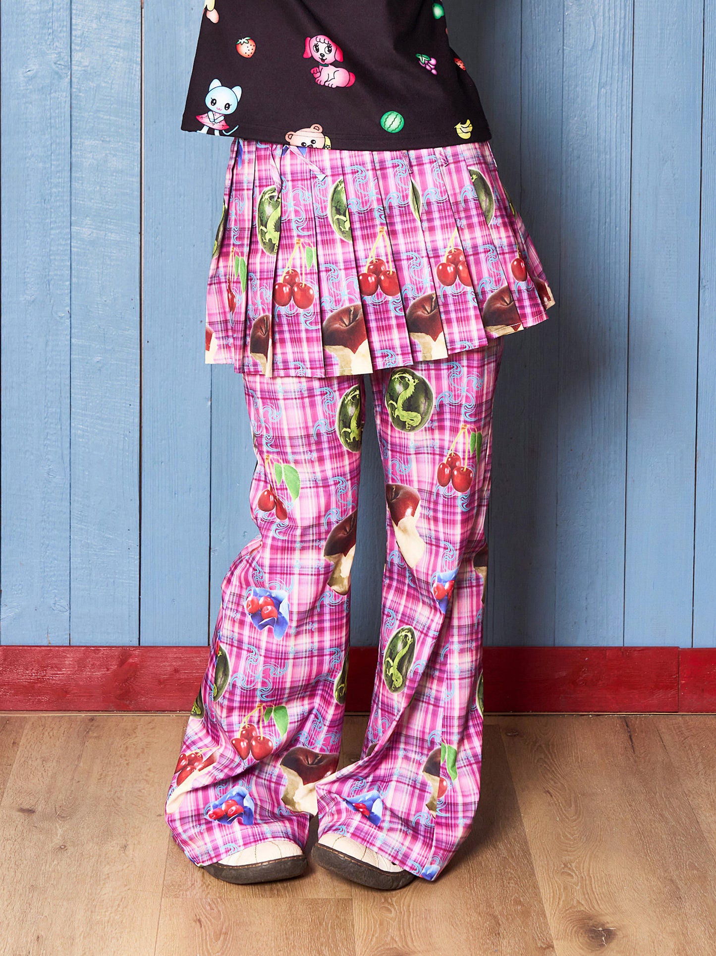 FRUITS - Apple Watermelon Print Pleated Pants pants Fruits