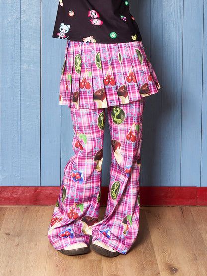 FRUITS - Apple Watermelon Print Pleated Pants pants Fruits