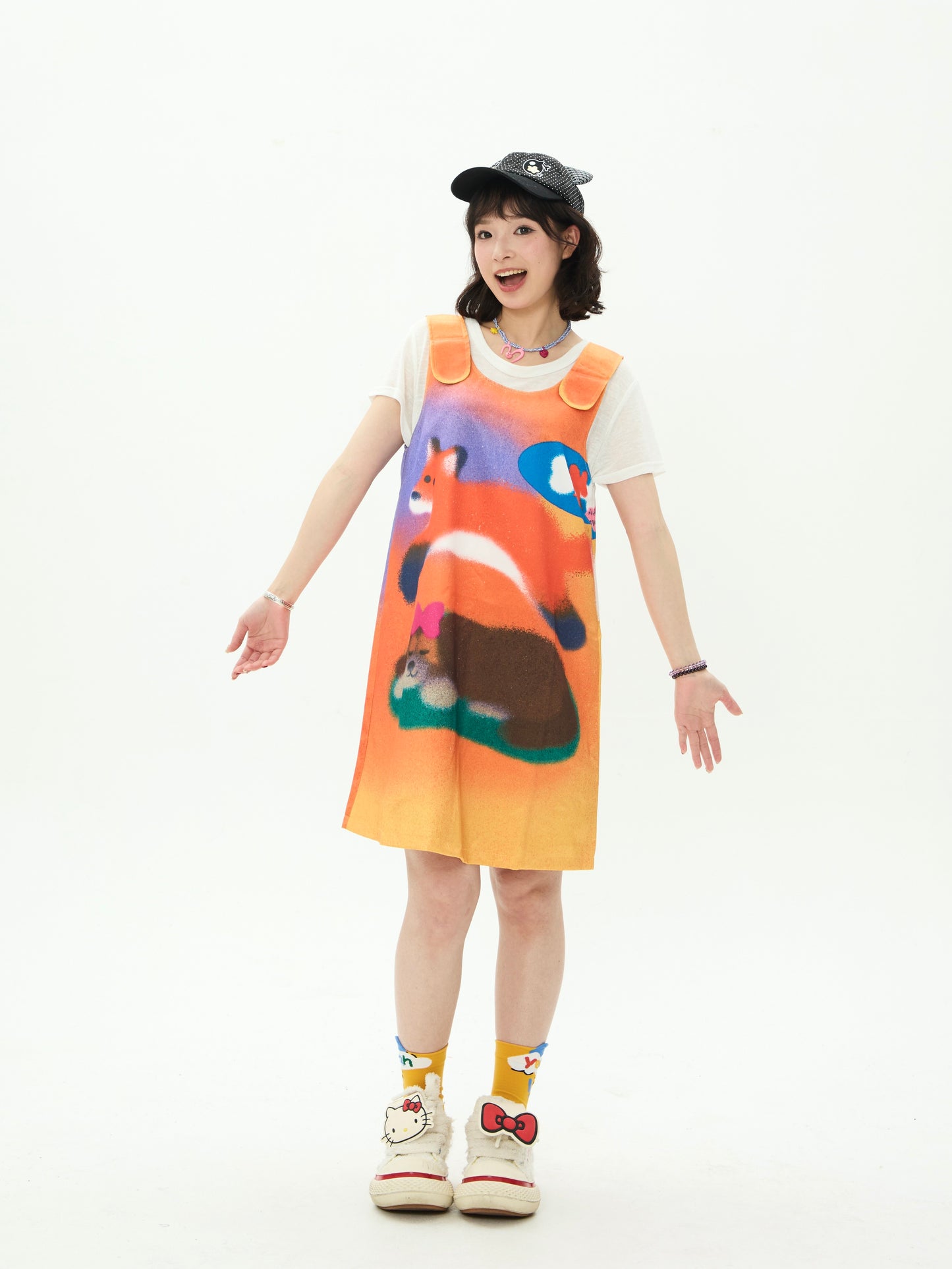 Robootoo - Fox Print Oversized Cami Dress dress Robootoo
