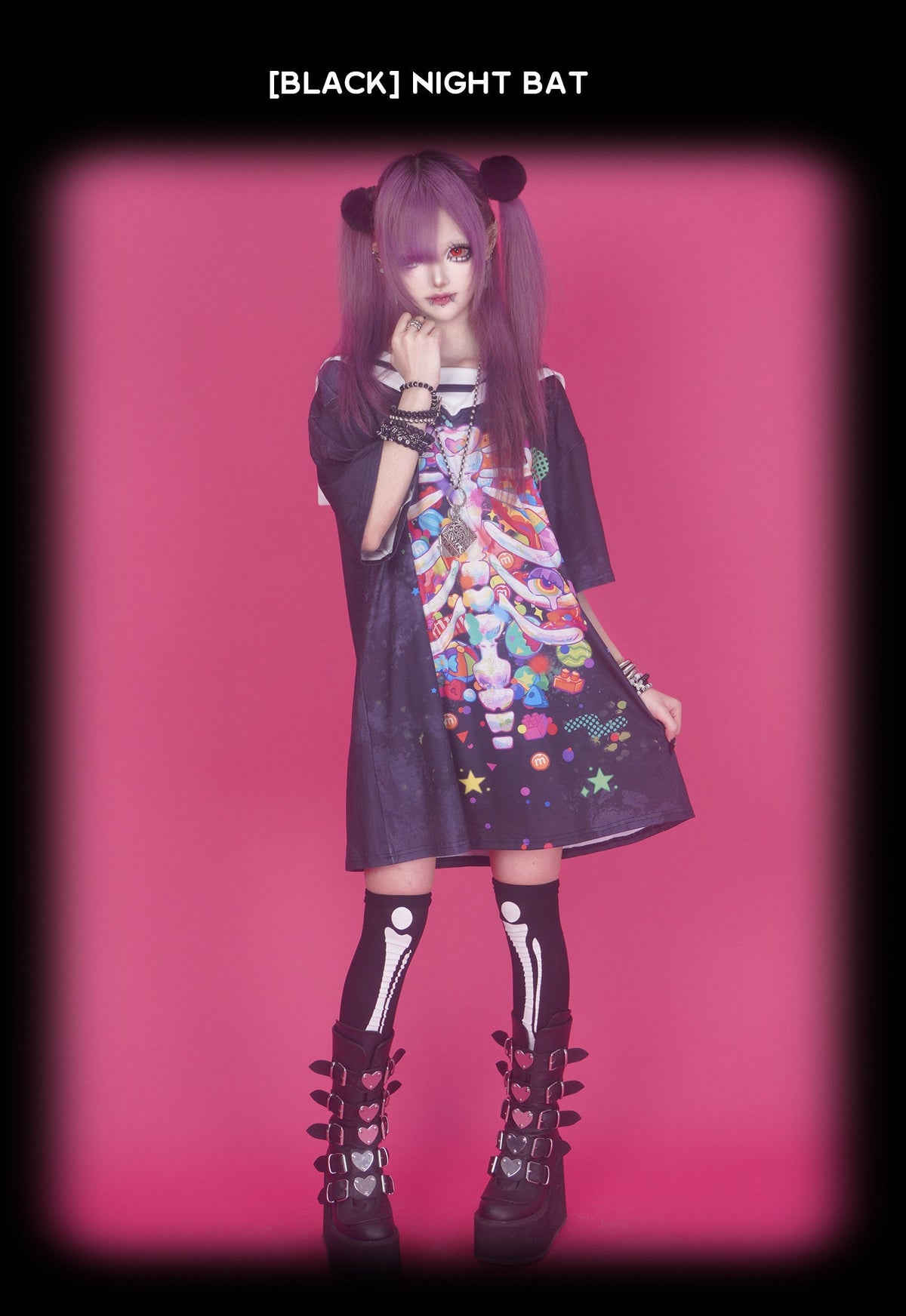 Dream Bubble - Harajuku Sailor Collar T-Shirt Dress dress Dream Bubble Black