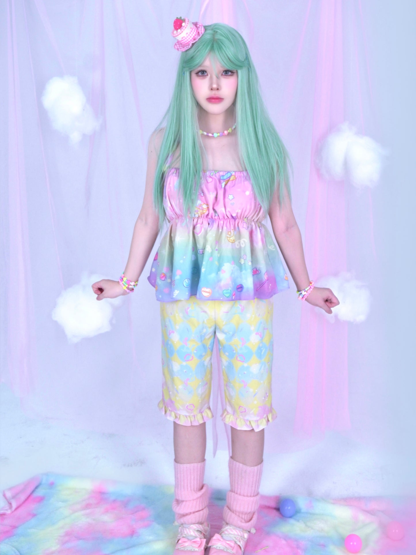 Dream Bubble Summer Coord | Harajuku Macaron Sweetheart Set camisole Dream Bubble