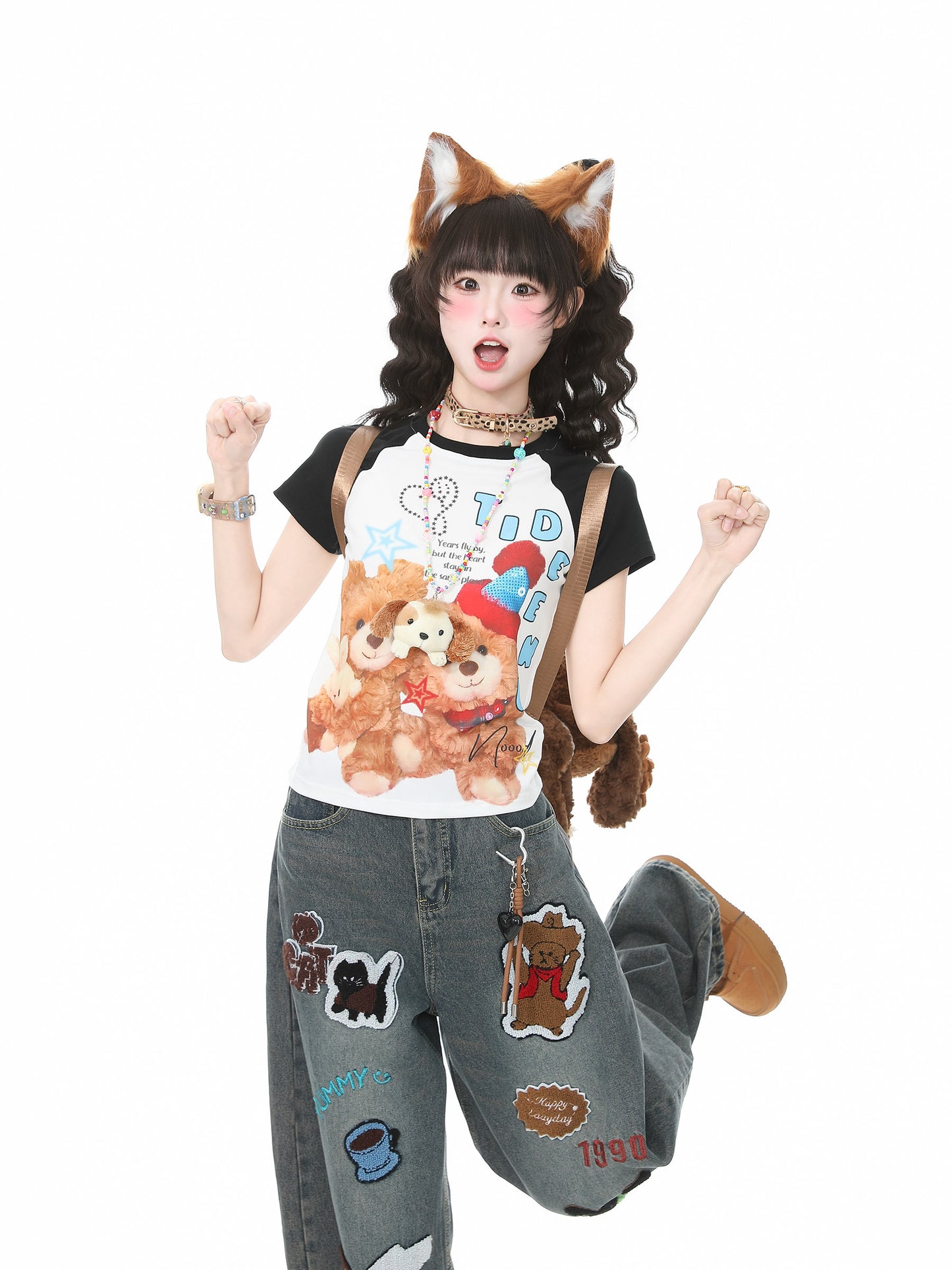 Languid Park - Contrast Raglan Crop Tee apron Languid Park