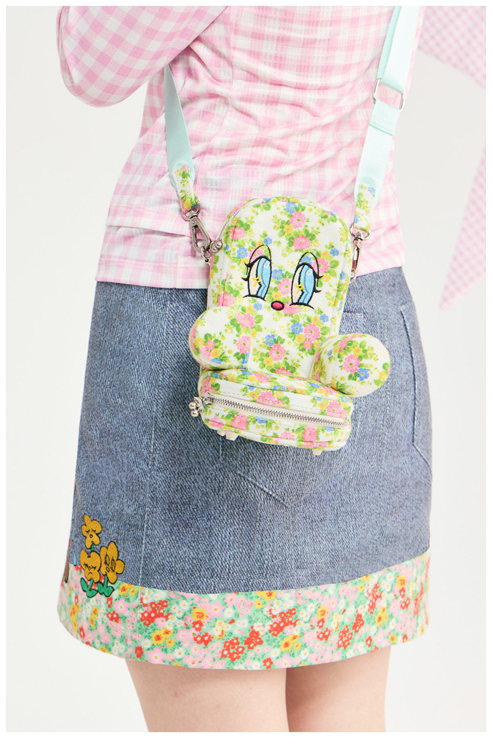 tntntutu - Pink Plaid Floral Sofa Crossbody Bag bag tntntutu