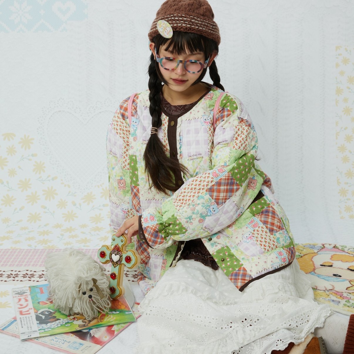 KaiXin hostel - Quilted Cute Print Padded Jacket coat KaiXin hostel