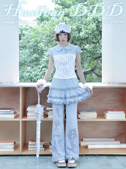 Hashtag DDD - Dreamcore Lace Layered Skort Pants apron Hashtag DDD