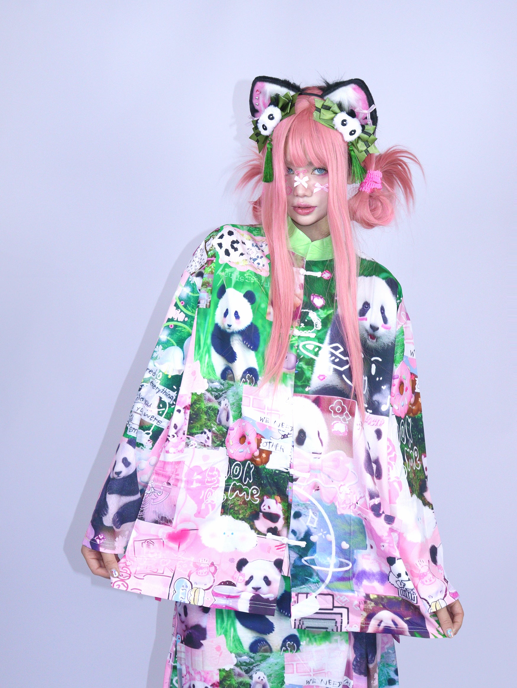 LEERROO – Y2K Panda Patchwork Chinese Style Tang Suit Jacket shirt Leerroo
