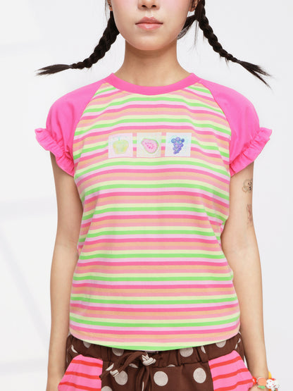 FRUITS - Stripe Puff Sleeve Tee tshirt Fruits