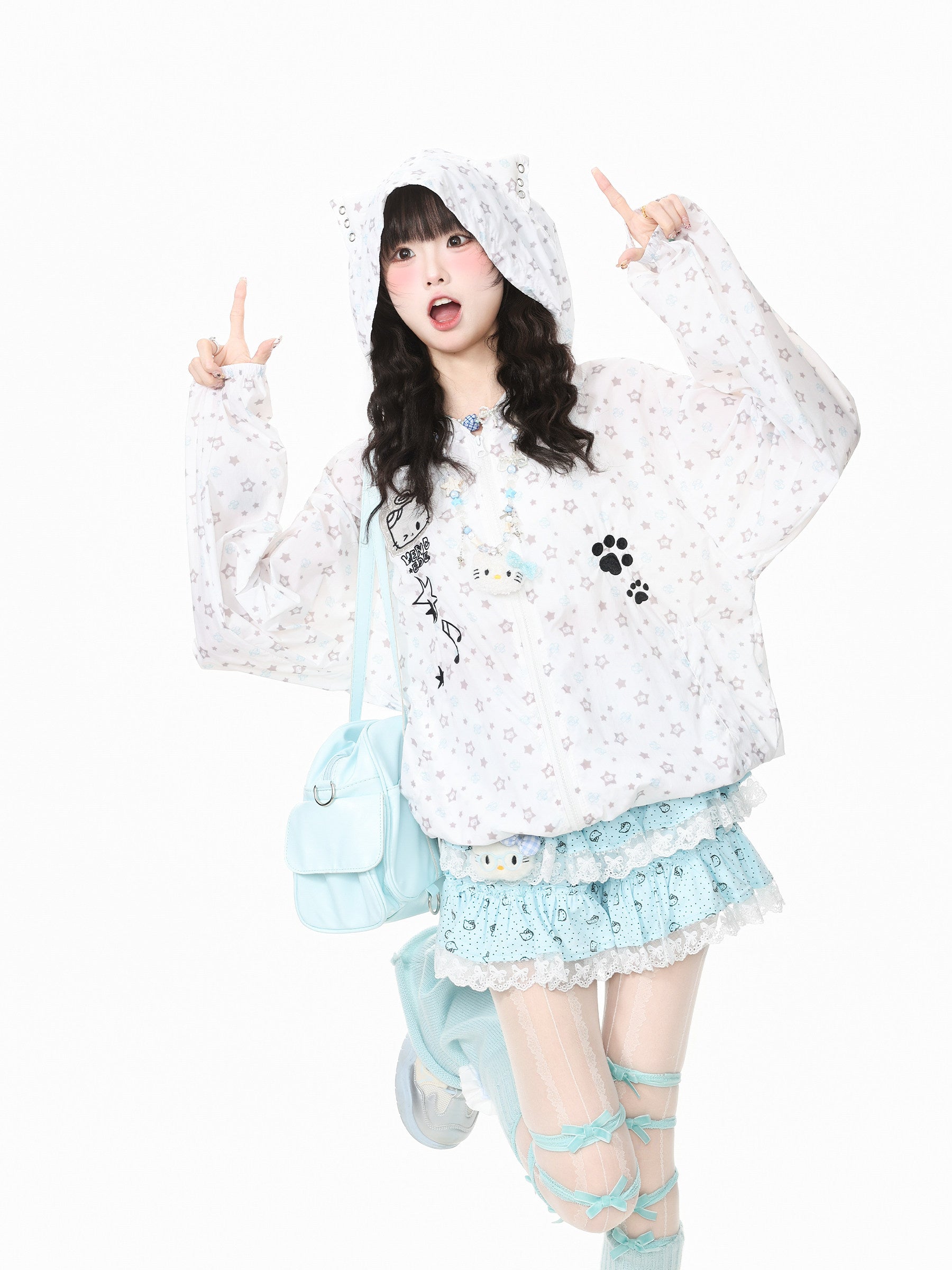 Languid Park - Cat Embroidered UV Protection Jacket jacket Languid Park