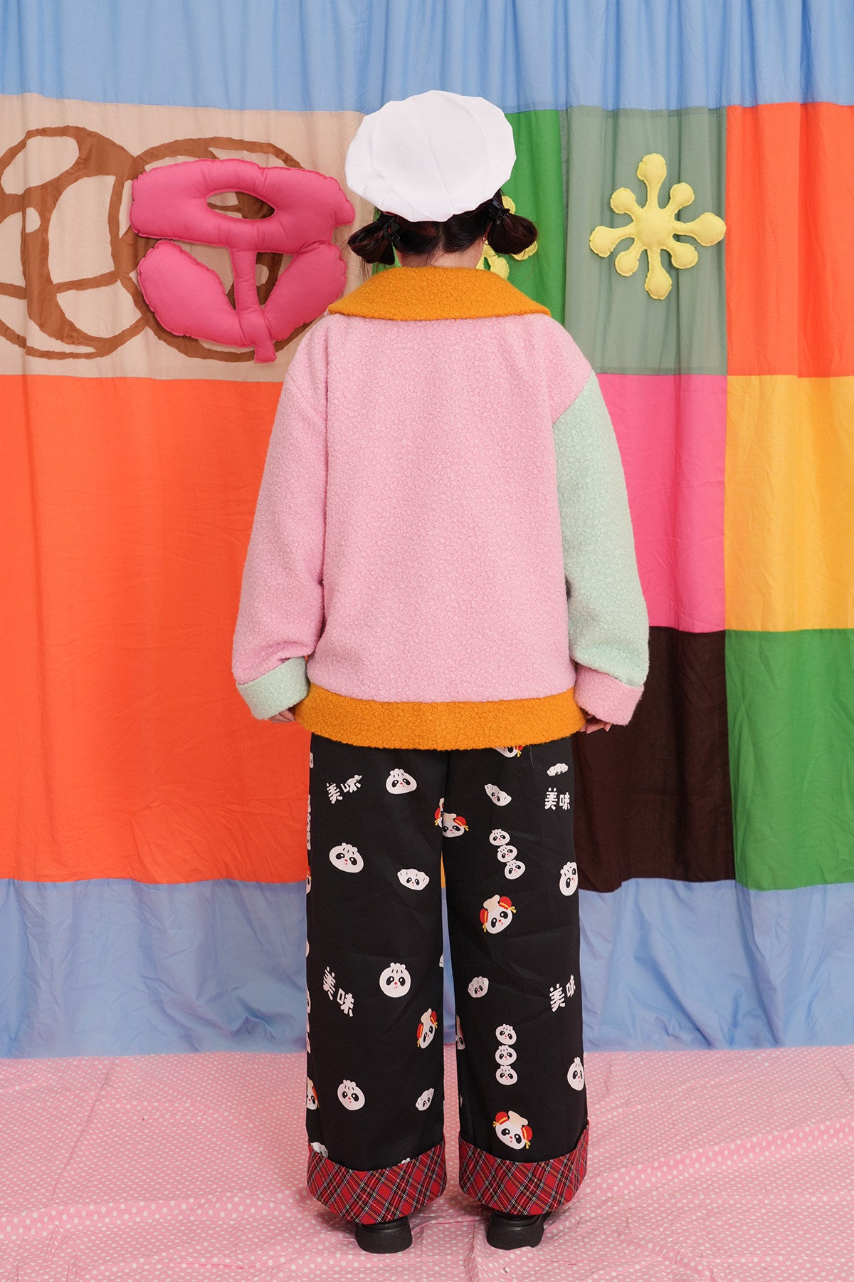 NIKKOU - Panda Bun Print Wide-Leg Pants pants Nikkou home