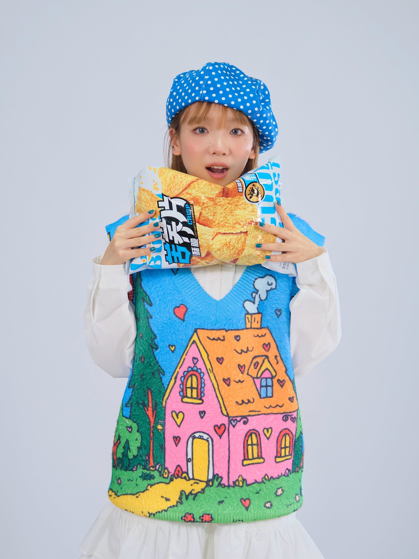 MeowMeow Bug - Kidcore Cat Girl Knit Vest Soft Fuzzy Sleeveless Top
