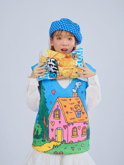 MeowMeow Bug - Kidcore Cat Girl Knit Vest Soft Fuzzy Sleeveless Top