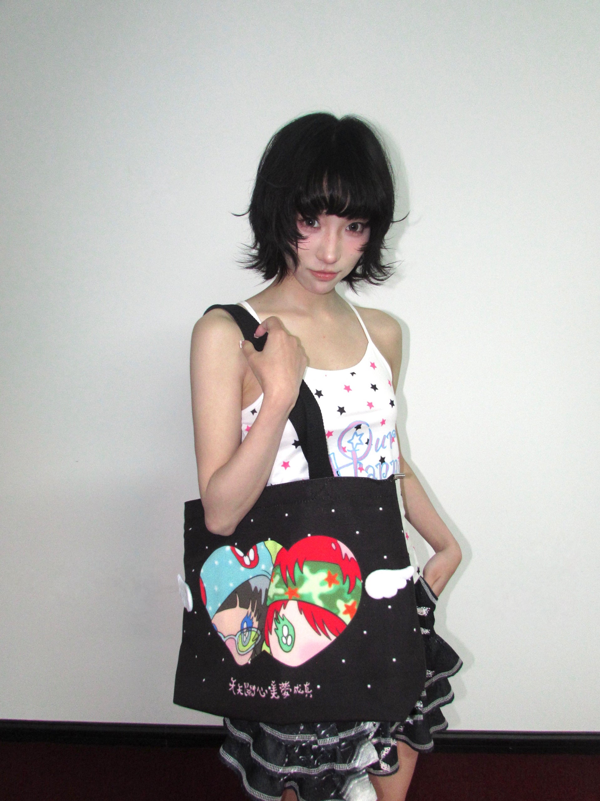 OurHappy Canvas Tote | Polka Dot Black Bag bag Our Happy