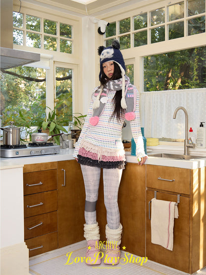 loveplay – Colorful Polka Dot Pom Scarf scarf loveplay