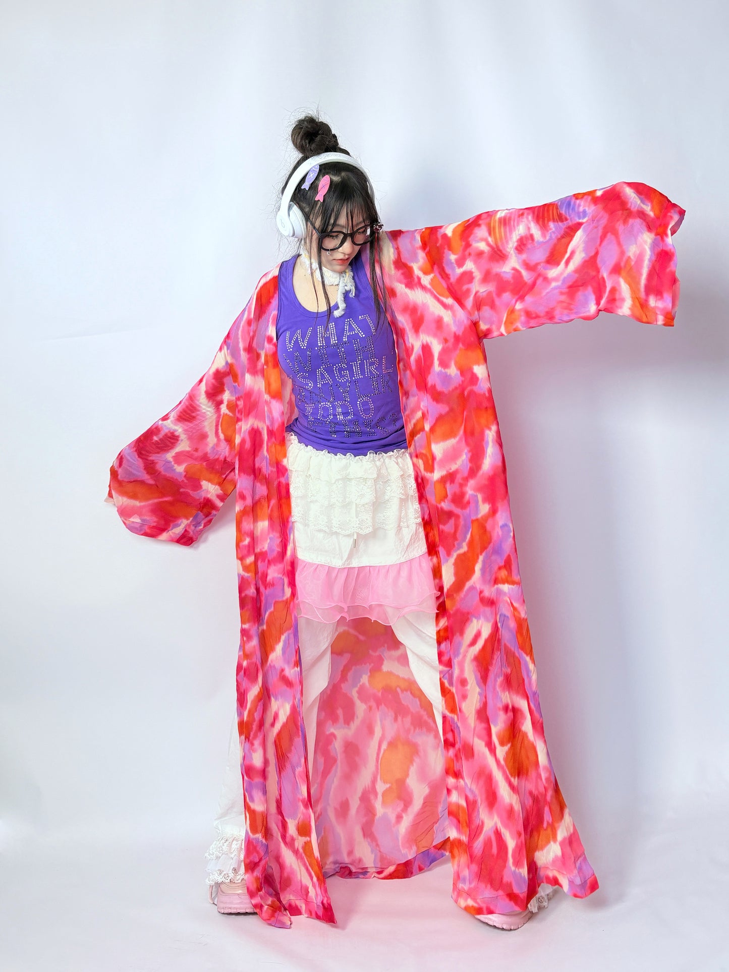 LEERROO Summer Sheer Print Jacket | Harajuku Colorful Chiffon Sun Coat shirt Leerroo