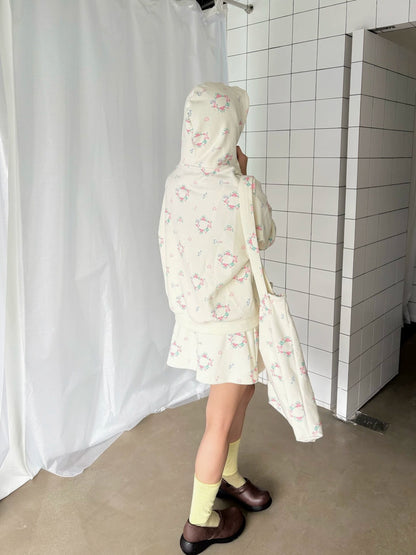 KaiXin hostel - Cute Printed Hoodie Skirt Set set KaiXin hostel