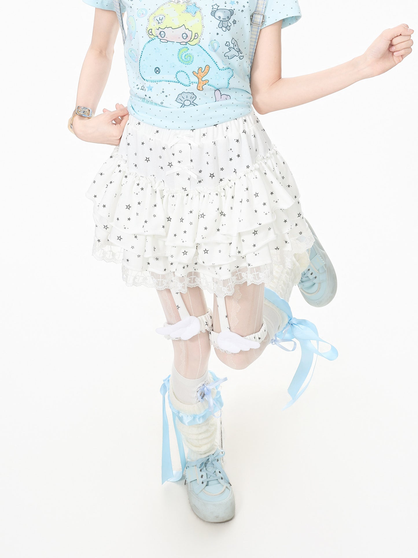 Languid Park - Lace Bow Puffy Mini Skirt skirt Languid Park