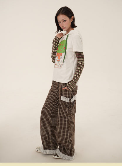Rabbit Rain - Chocolate Plaid Adjustable Drawstring Pants PANTS RabbitRain