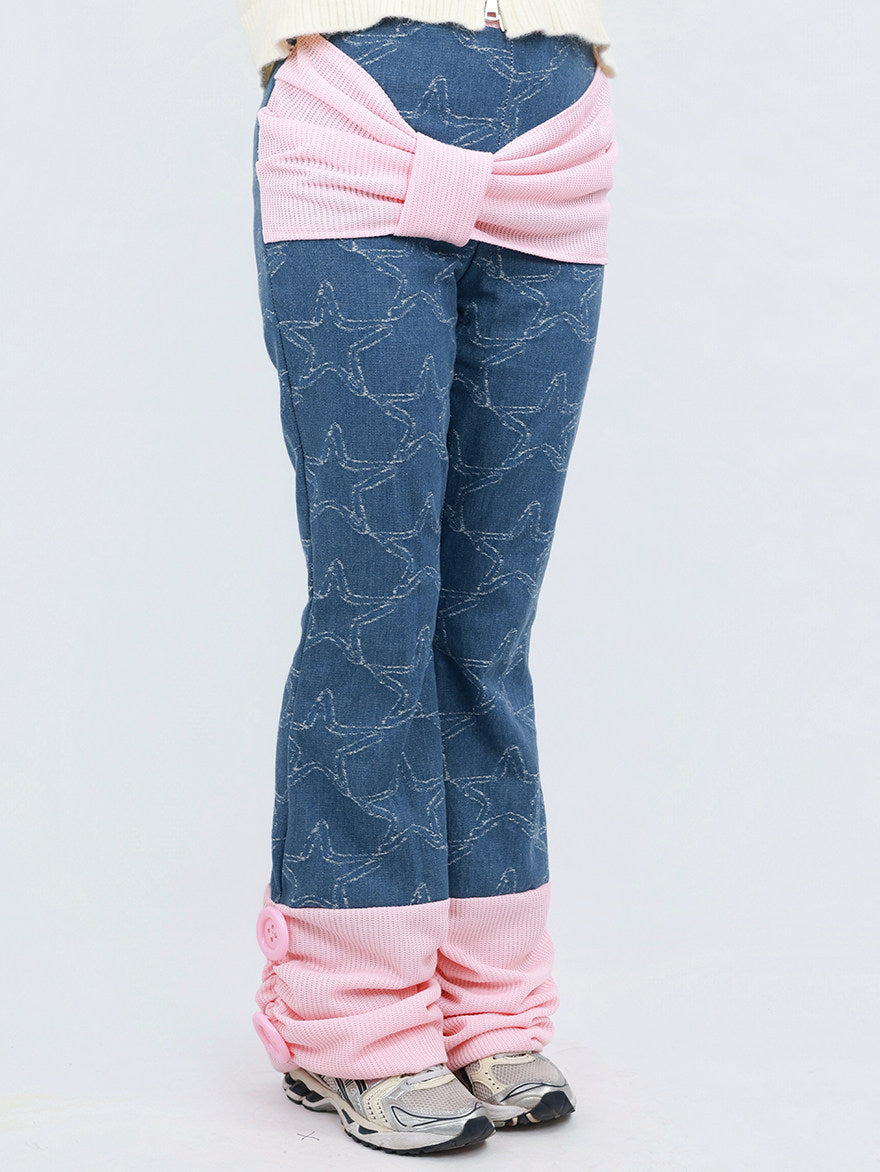 NIHONKIDS - Star Patch Flare Jeans pants NIHON KIDS