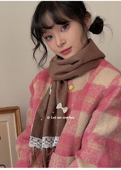 Let Me See - Vintage Lace Fringe Scarf scarf let me see