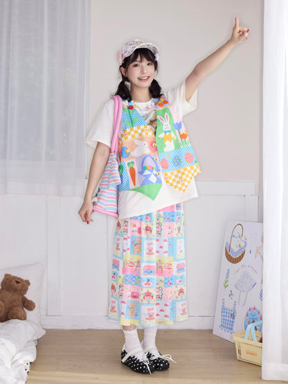 Robootoo - Pastel Print Loose Vest Top vest Robootoo