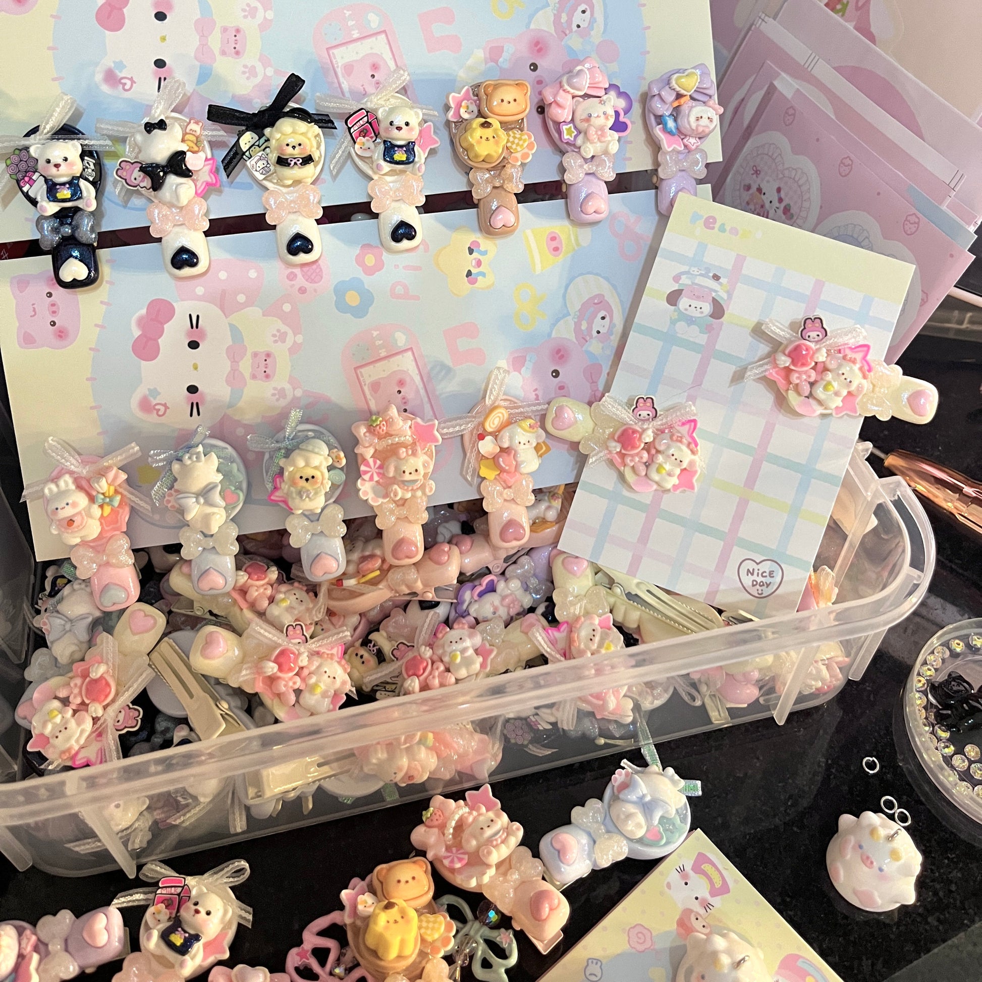 Sweet Star - Cute Cream Edge Clip Set 10pcs hair clip sweet star