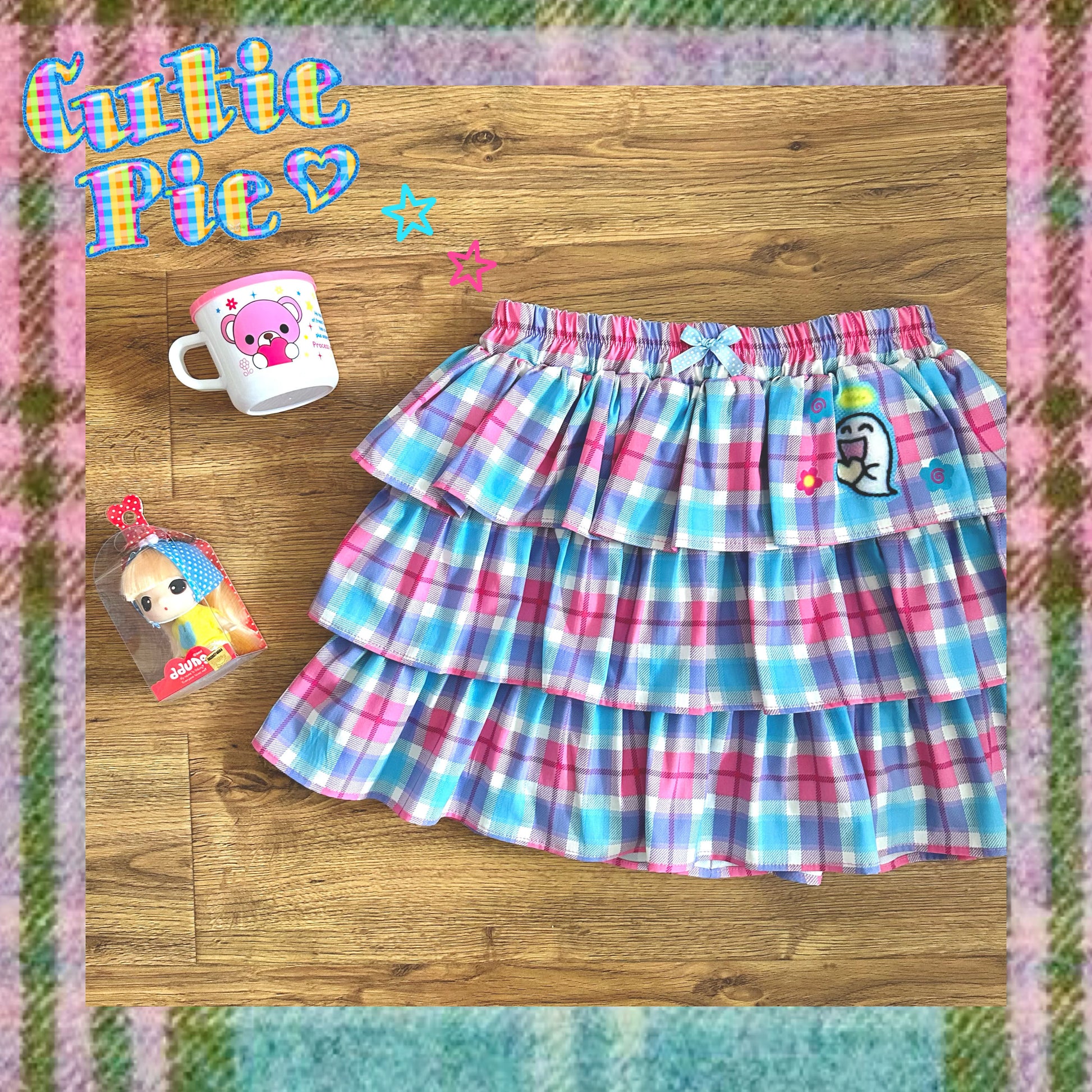 Bodytalk - Pink Blue Plaid Skirt skirt bodytalk