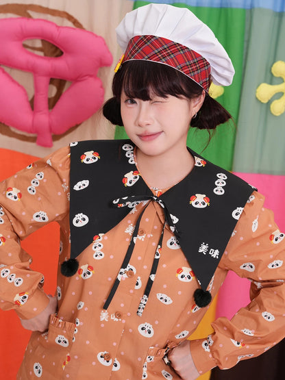 NIKKOU - Xiaolongbao Print Detachable Collar tie Nikkou home