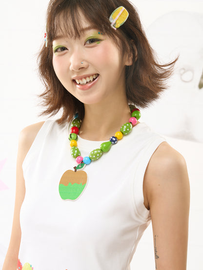 FRUITS Original Necklace | Fruit Apple Wood Bead Necklace necklace Fruits