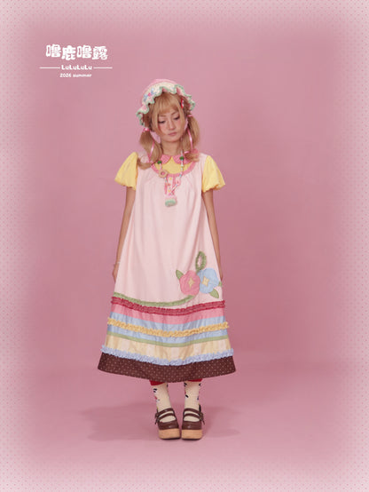 LULULULU - Morning Glory Embroidered Pinafore Dress dress LULULULU
