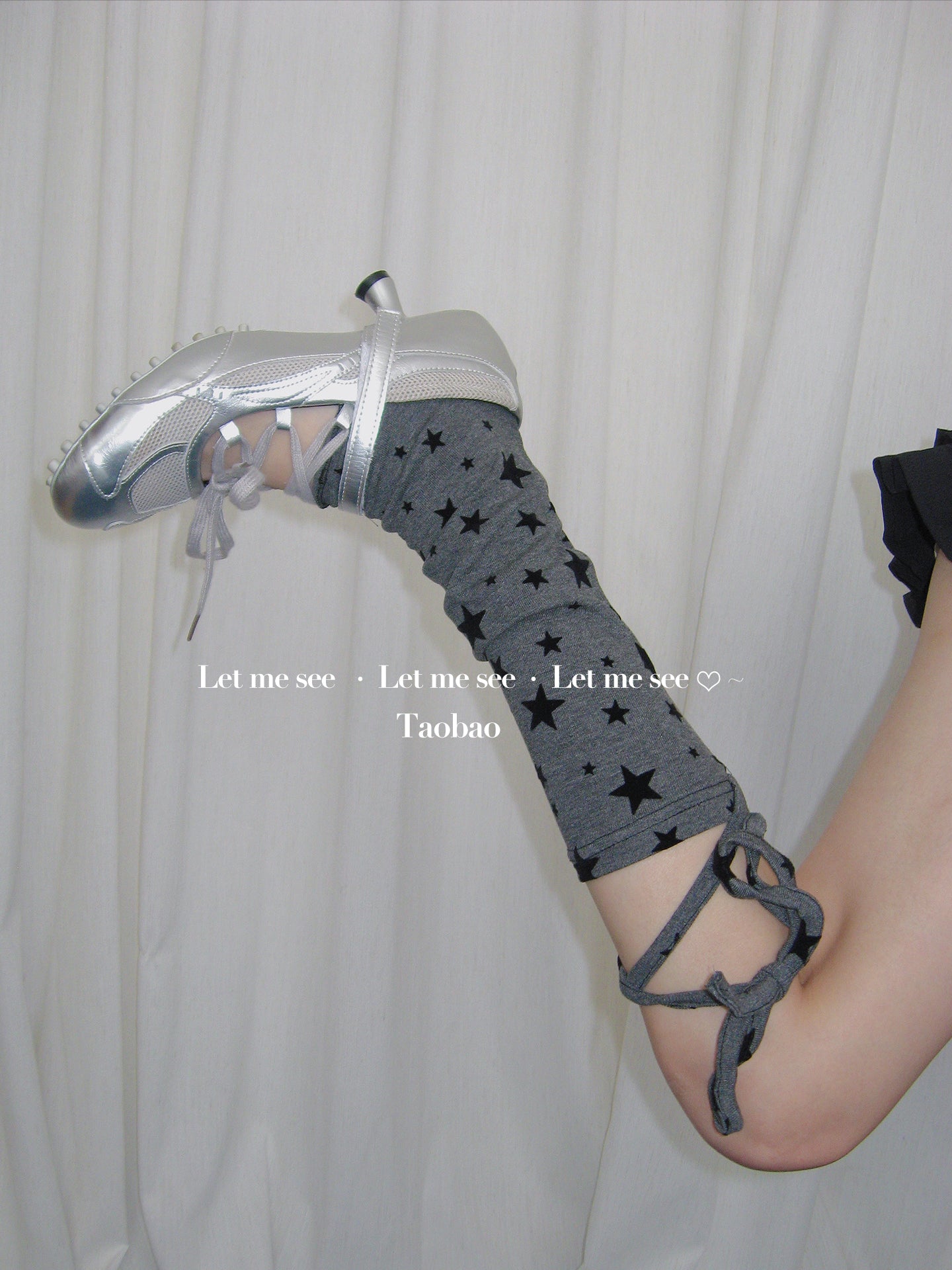 LET ME SEE - Spicy Star Lace-Up Calf Socks leg warmmers let me see