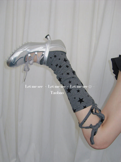 LET ME SEE - Spicy Star Lace-Up Calf Socks leg warmmers let me see