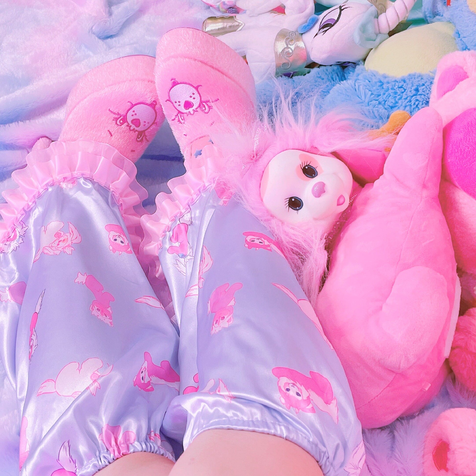 Plastic Candy - Blue Doll Satin Leg Warmers leg warmmers Plastic Candy