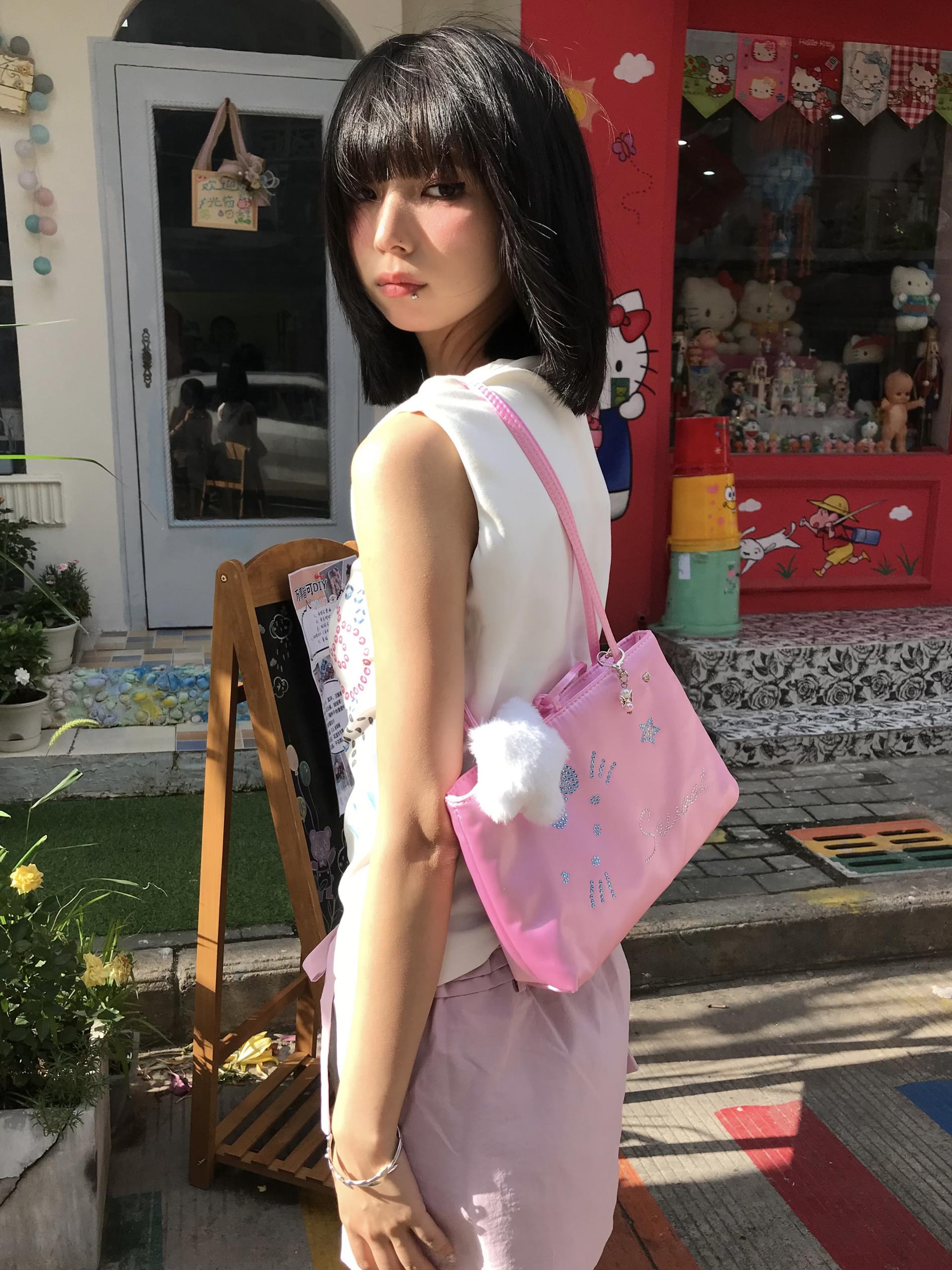 Salty Gummy - Y2K Kitty Rhinestone Satin Handbag Cute Shoulder Bag bag Salty Gummy