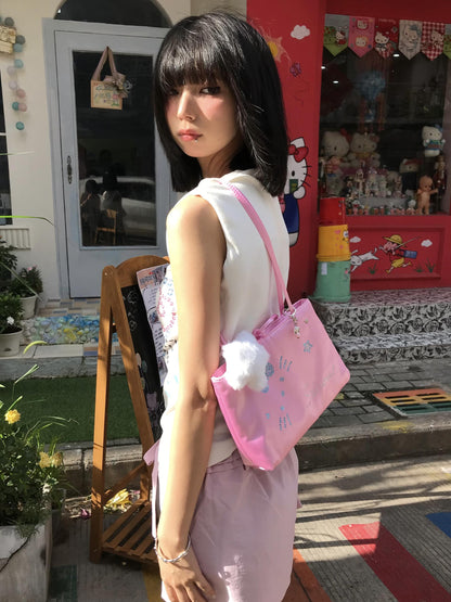 Salty Gummy - Y2K Kitty Rhinestone Satin Handbag Cute Shoulder Bag bag Salty Gummy