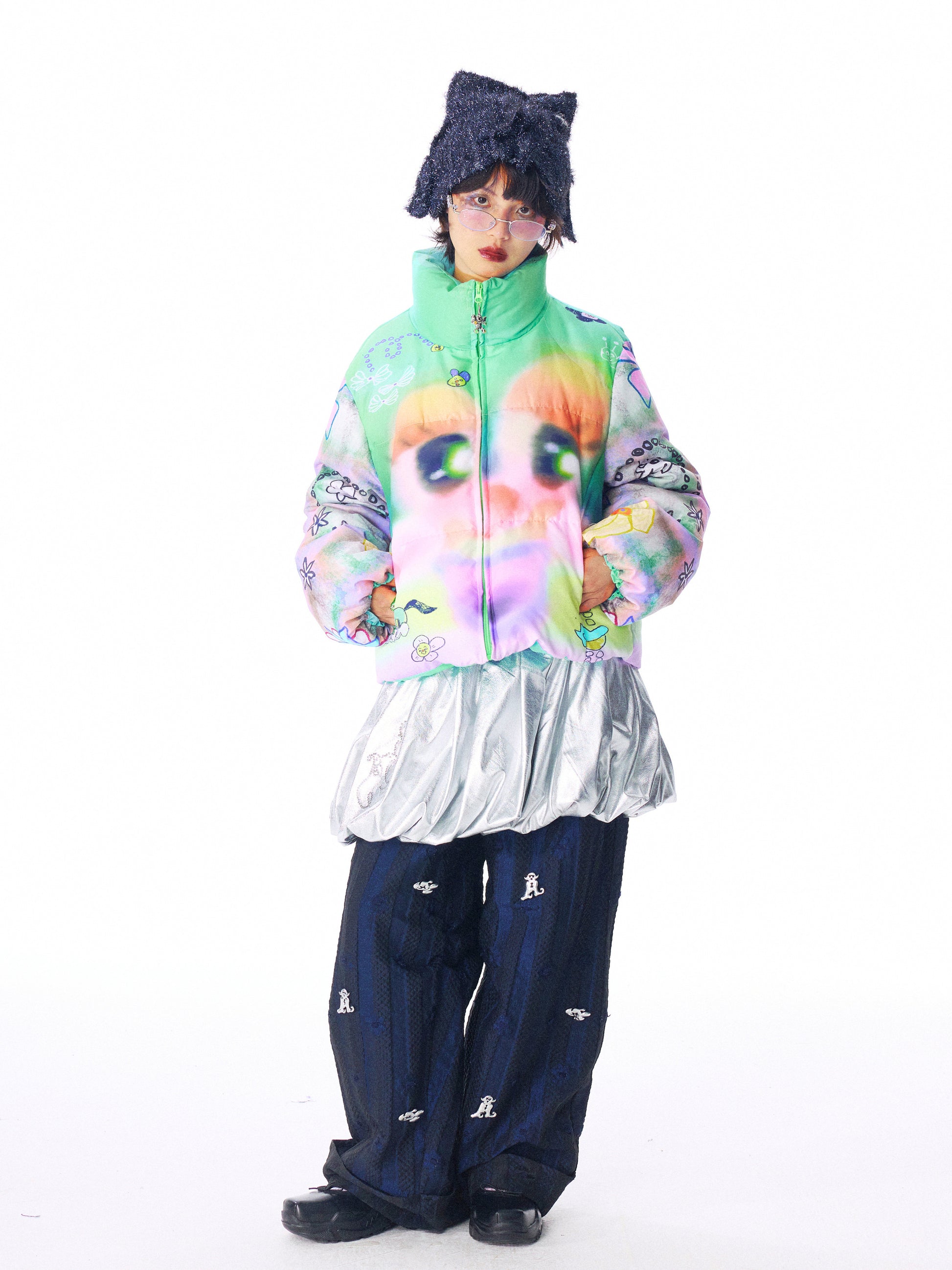 sillysis - Multicolor Quilted Down Jacket coat sillysis