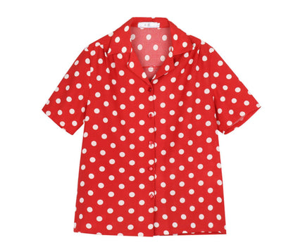 Nanjun Vintage – Red Polka Dot Shirt shirt Nanjun Vintage S