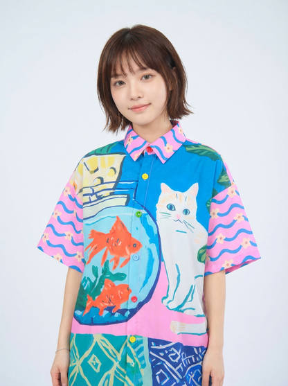 MeowMeow Bug - Fishbowl Cat Shirt shirt MeowMeow Bug
