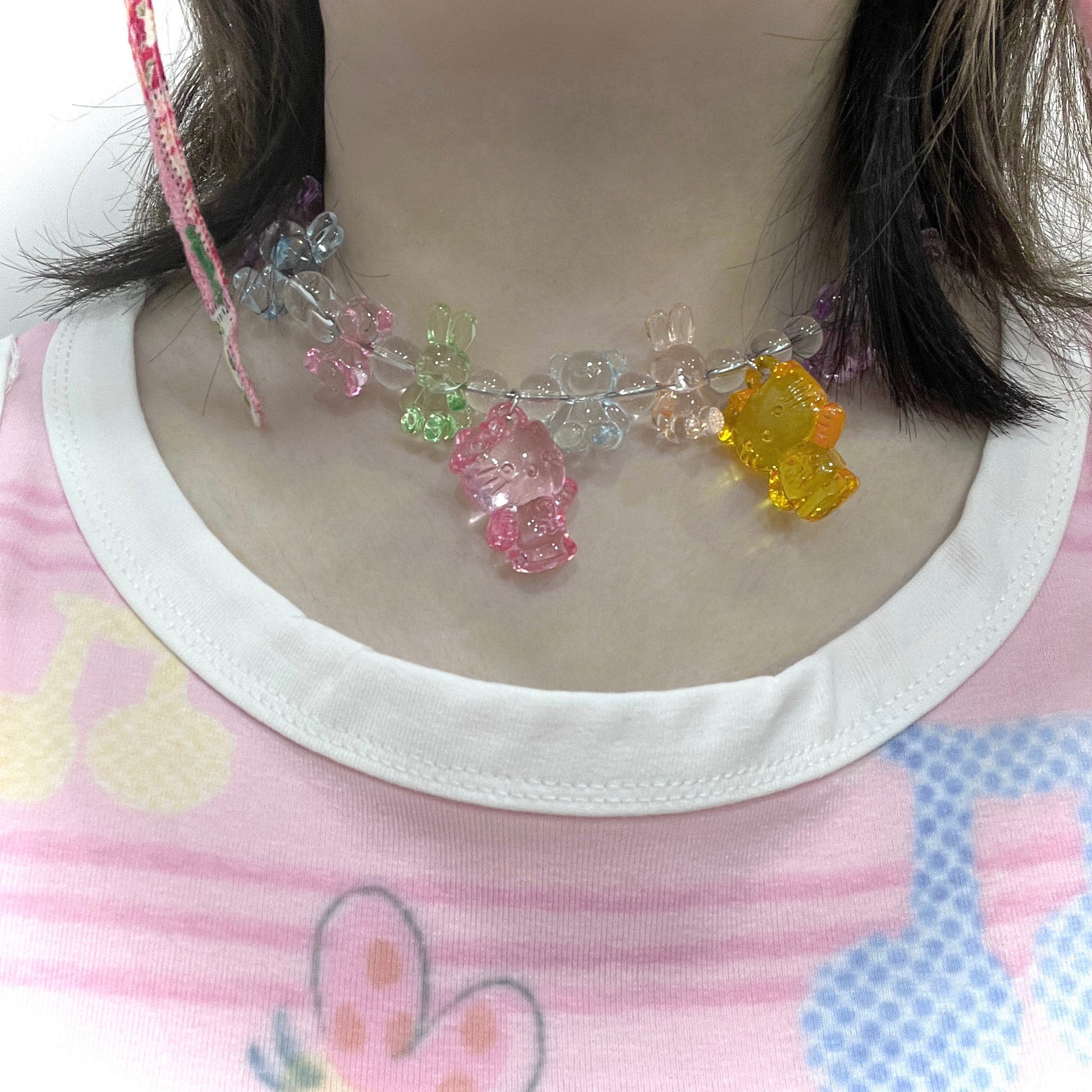Corner Party - Clear KT Charm Necklace necklace Corner Party