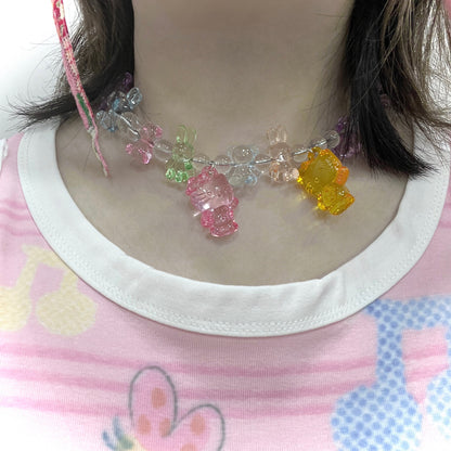 Corner Party - Clear KT Charm Necklace necklace Corner Party